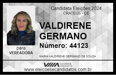 Candidato VALDIRENE GERMANO 2024 - CRATEÚS - Eleições