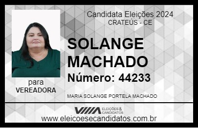 Candidato SOLANGE MACHADO 2024 - CRATEÚS - Eleições