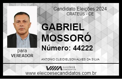 Candidato GABRIEL MOSSORÓ 2024 - CRATEÚS - Eleições