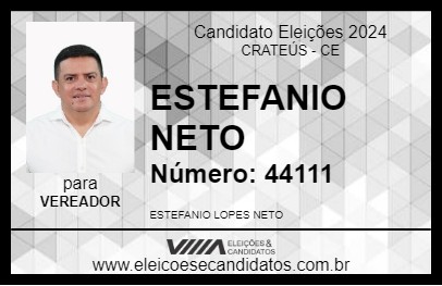 Candidato ESTEFANIO NETO 2024 - CRATEÚS - Eleições