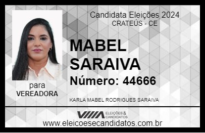 Candidato MABEL SARAIVA 2024 - CRATEÚS - Eleições