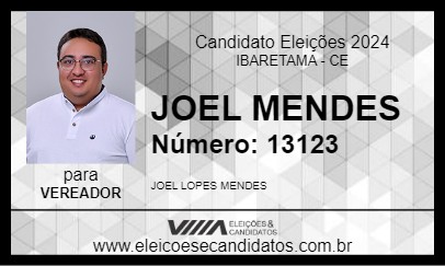 Candidato JOEL MENDES 2024 - IBARETAMA - Eleições