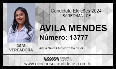 Candidato AVILA MENDES 2024 - IBARETAMA - Eleições