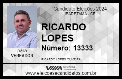 Candidato RICARDO LOPES 2024 - IBARETAMA - Eleições