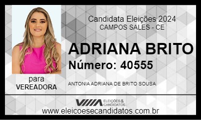 Candidato ADRIANA BRITO 2024 - CAMPOS SALES - Eleições