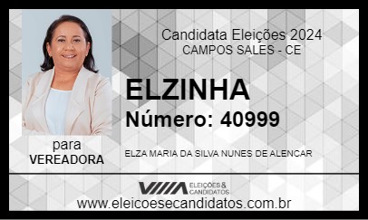 Candidato ELZINHA 2024 - CAMPOS SALES - Eleições