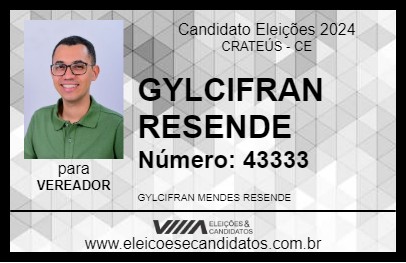 Candidato GYLCIFRAN RESENDE 2024 - CRATEÚS - Eleições