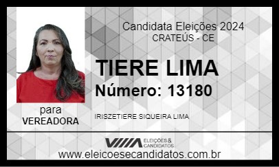 Candidato TIERE LIMA 2024 - CRATEÚS - Eleições