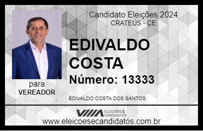 Candidato EDIVALDO COSTA 2024 - CRATEÚS - Eleições