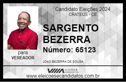 Candidato SARGENTO BEZERRA 2024 - CRATEÚS - Eleições