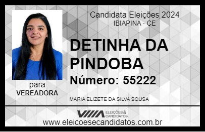 Candidato DETINHA DA PINDOBA 2024 - IBIAPINA - Eleições