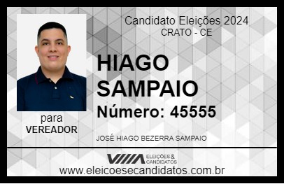 Candidato HIAGO SAMPAIO 2024 - CRATO - Eleições