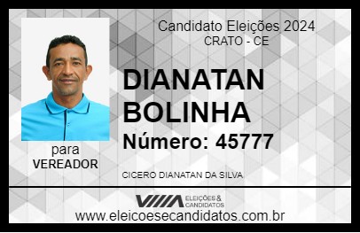 Candidato DIANATAN BOLINHA 2024 - CRATO - Eleições