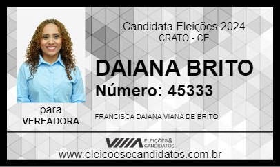 Candidato DAIANA BRITO  2024 - CRATO - Eleições