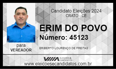 Candidato ERIM DO POVO 2024 - CRATO - Eleições