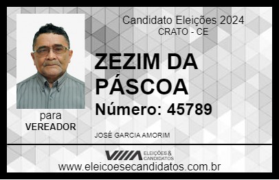 Candidato ZEZIM DA PÁSCOA  2024 - CRATO - Eleições