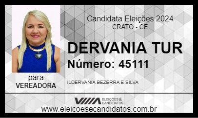 Candidato DERVANIA TUR  2024 - CRATO - Eleições