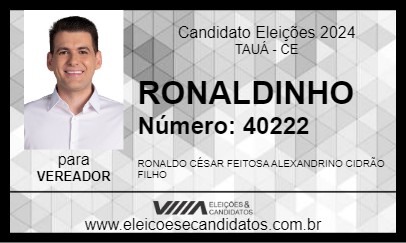 Candidato RONALDINHO 2024 - TAUÁ - Eleições