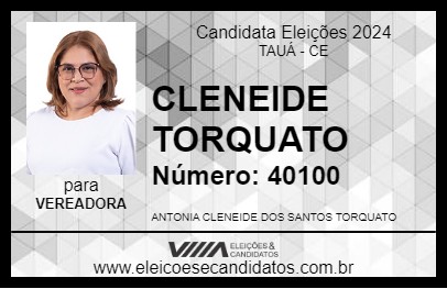 Candidato CLENEIDE TORQUATO 2024 - TAUÁ - Eleições