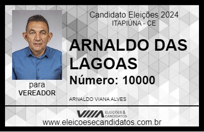 Candidato ARNALDO DAS LAGOAS 2024 - ITAPIÚNA - Eleições