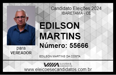 Candidato EDILSON MARTINS 2024 - IBARETAMA - Eleições