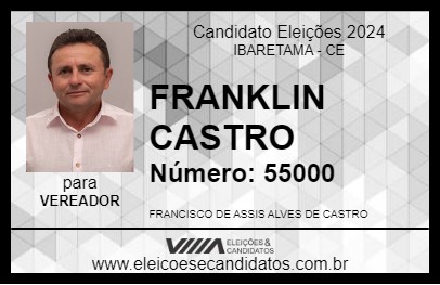 Candidato FRANKLIN CASTRO 2024 - IBARETAMA - Eleições