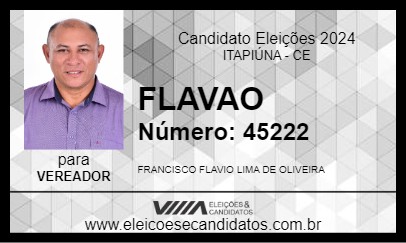 Candidato FLAVAO 2024 - ITAPIÚNA - Eleições