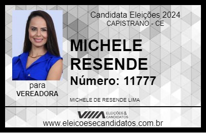 Candidato MICHELE RESENDE 2024 - CAPISTRANO - Eleições