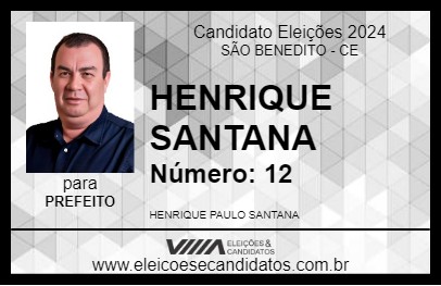 Candidato HENRIQUE SANTANA 2024 - SÃO BENEDITO - Eleições