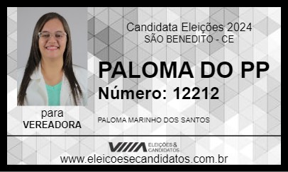 Candidato PALOMA DO PP 2024 - SÃO BENEDITO - Eleições