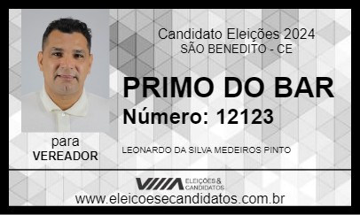 Candidato PRIMO DO BAR 2024 - SÃO BENEDITO - Eleições