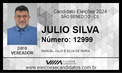 Candidato JULIO SILVA 2024 - SÃO BENEDITO - Eleições