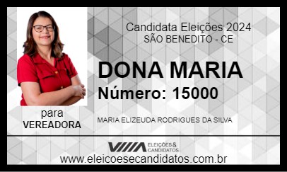 Candidato DONA MARIA 2024 - SÃO BENEDITO - Eleições