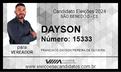 Candidato DAYSON 2024 - SÃO BENEDITO - Eleições