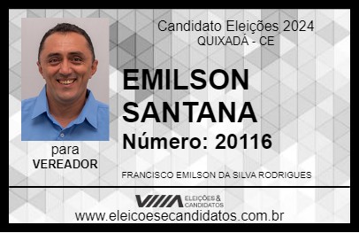 Candidato EMILSON SANTANA 2024 - QUIXADÁ - Eleições