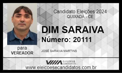 Candidato DIM SARAIVA 2024 - QUIXADÁ - Eleições