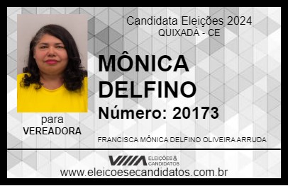 Candidato MÔNICA DELFINO 2024 - QUIXADÁ - Eleições