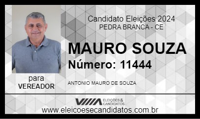 Candidato MAURO SOUZA 2024 - PEDRA BRANCA - Eleições