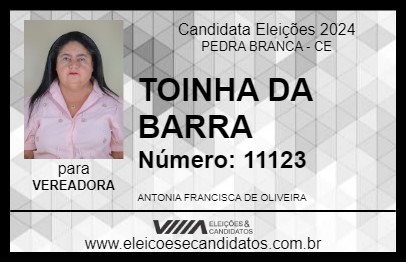 Candidato TOINHA DA BARRA 2024 - PEDRA BRANCA - Eleições