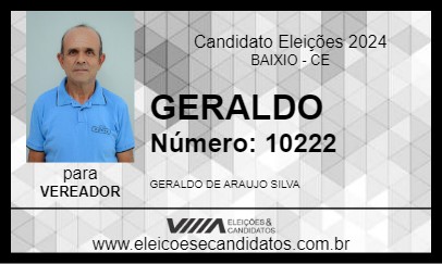 Candidato GERALDO 2024 - BAIXIO - Eleições