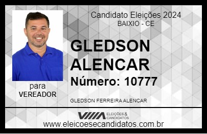 Candidato GLEDSON ALENCAR 2024 - BAIXIO - Eleições