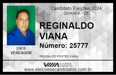 Candidato REGINALDO VIANA 2024 - QUIXADÁ - Eleições