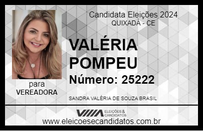 Candidato VALÉRIA POMPEU 2024 - QUIXADÁ - Eleições