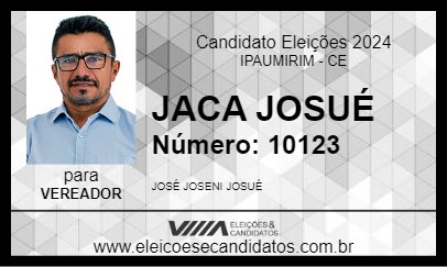 Candidato JACA JOSUÉ 2024 - IPAUMIRIM - Eleições