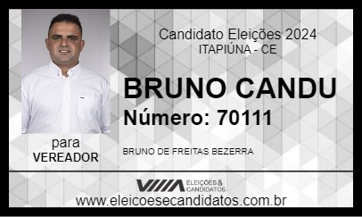 Candidato BRUNO CANDU 2024 - ITAPIÚNA - Eleições