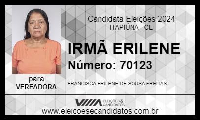 Candidato IRMÃ ERILENE 2024 - ITAPIÚNA - Eleições