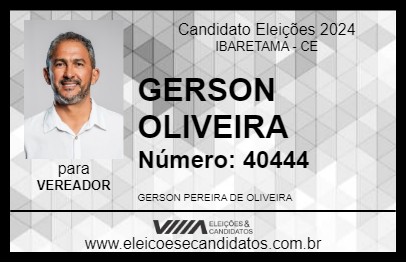 Candidato GERSON OLIVEIRA 2024 - IBARETAMA - Eleições