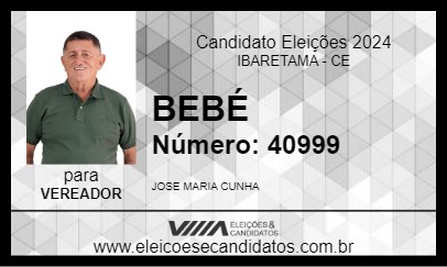 Candidato BEBÉ 2024 - IBARETAMA - Eleições