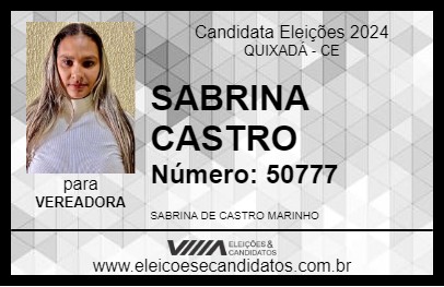 Candidato SABRINA CASTRO 2024 - QUIXADÁ - Eleições