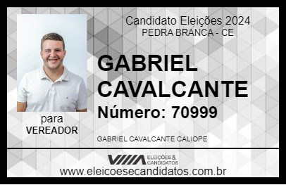 Candidato GABRIEL CAVALCANTE 2024 - PEDRA BRANCA - Eleições